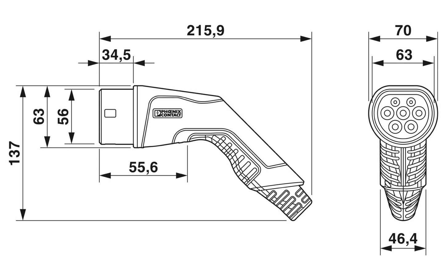Greencell T2/T2 32A Three-Phase AC Charging Cable (22kW) + Bag