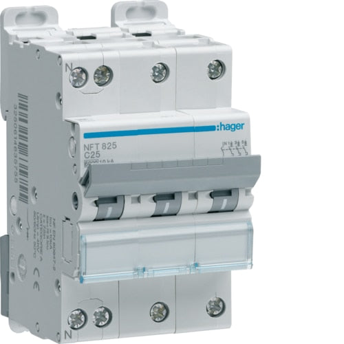 Hager Three-Phase Magneto-Thermal Circuit Breaker C Curve