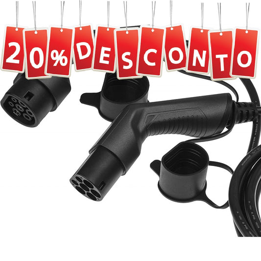 Greencell T2/T2 32A Single-phase AC Vulcanized Charging Cable (7.4kW) + Bag