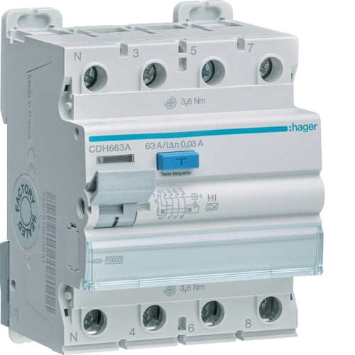 Single-phase and three-phase Hager Differential TypeA/AC30mA