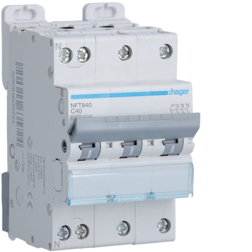 Hager Three-Phase Magneto-Thermal Circuit Breaker C Curve