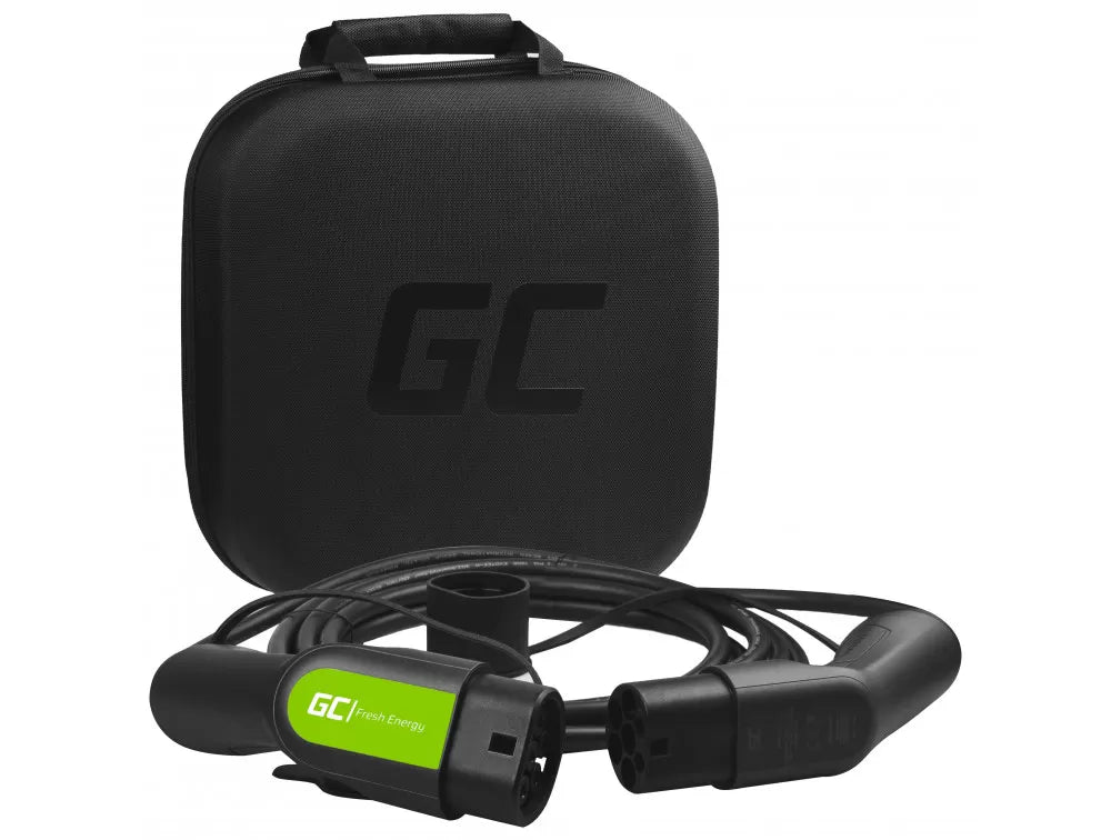Cabo de Carregamento Vulcanizado AC Greencell T2/T2 32A Monofásico (7,4kW) + Bolsa