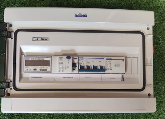 Componentes de segurança num quadro elétrico universal 22 kW