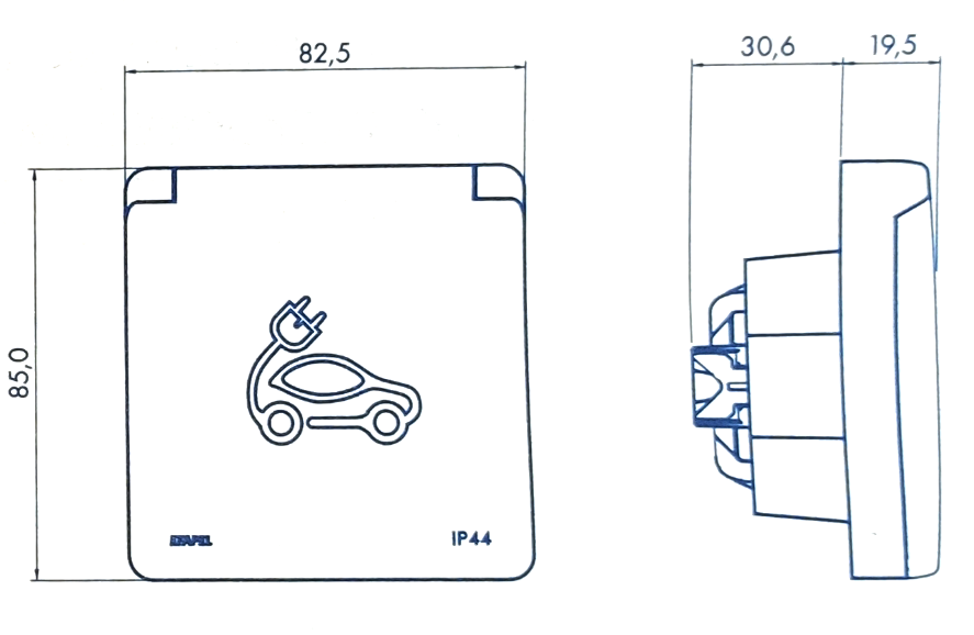 Efapel Schuko Surface-mounted Socket for EV Charging
