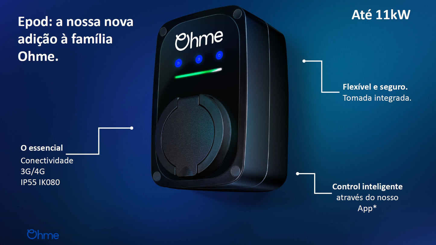 Estação de Carregamento AC Ohme ePod Monofásica (7,4kW)